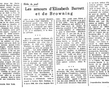 «Les amours d’Elizabeth Barrett et de Browning»