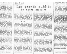 «Les grands oubliés de notre histoire»