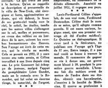 «Un grand écrivain : Louis-Ferdinand Céline»