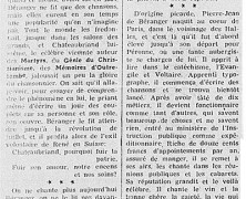 «Le chansonnier Béranger croyait à sa propre légende»