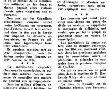 «Le Canada face à la Guerre mondiale des années 1939-1945»