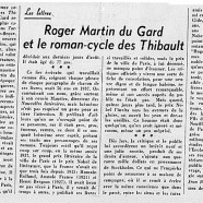 «Roger Martin du Gard et le roman-cycle des Thibault»