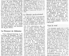 «Le Bouquet de Mélusine; Le Devoir professionnel; Vers le vrai»