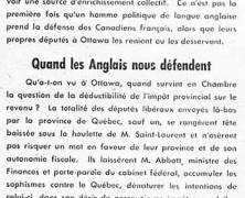 «Le séparatisme qu’on nous prête; Quand les Anglais nous défendent»