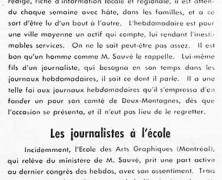 «L’honorable Paul Sauvé et les hebdomadaires; Les journalistes à  l’école»