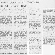 «Destinée japonaise de l’Américain que fut Lafcadio Hearn»