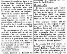 «L’honorable Johnson invite les jeunes à construire au lieu de détruire»