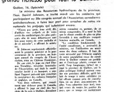 «L’honorable Daniel Johnson et l’unité canadienne. Les cultures française et anglaise sont d’une grande richesse pour tout le Canada»