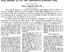 «L’honorable Daniel Johnson et les cours pour adultes que fera donner la Chambre de Commerce d’Acton Vale»