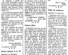 «M. Johnson à Tribune Libre»