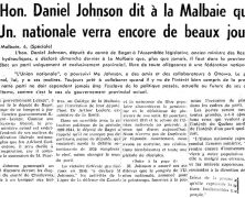 «L’honorable Daniel Johnson dit à la Malbaie que l’Union nationale verra encore de beaux jours»