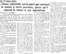 «L’Union nationale est le parti qui convient le mieux à notre province, parce qu’il répond le mieux à ses aspirations»