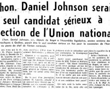 «L’honorable Daniel Johnson serait le seul candidat sérieux à la direction de l’Union nationale»